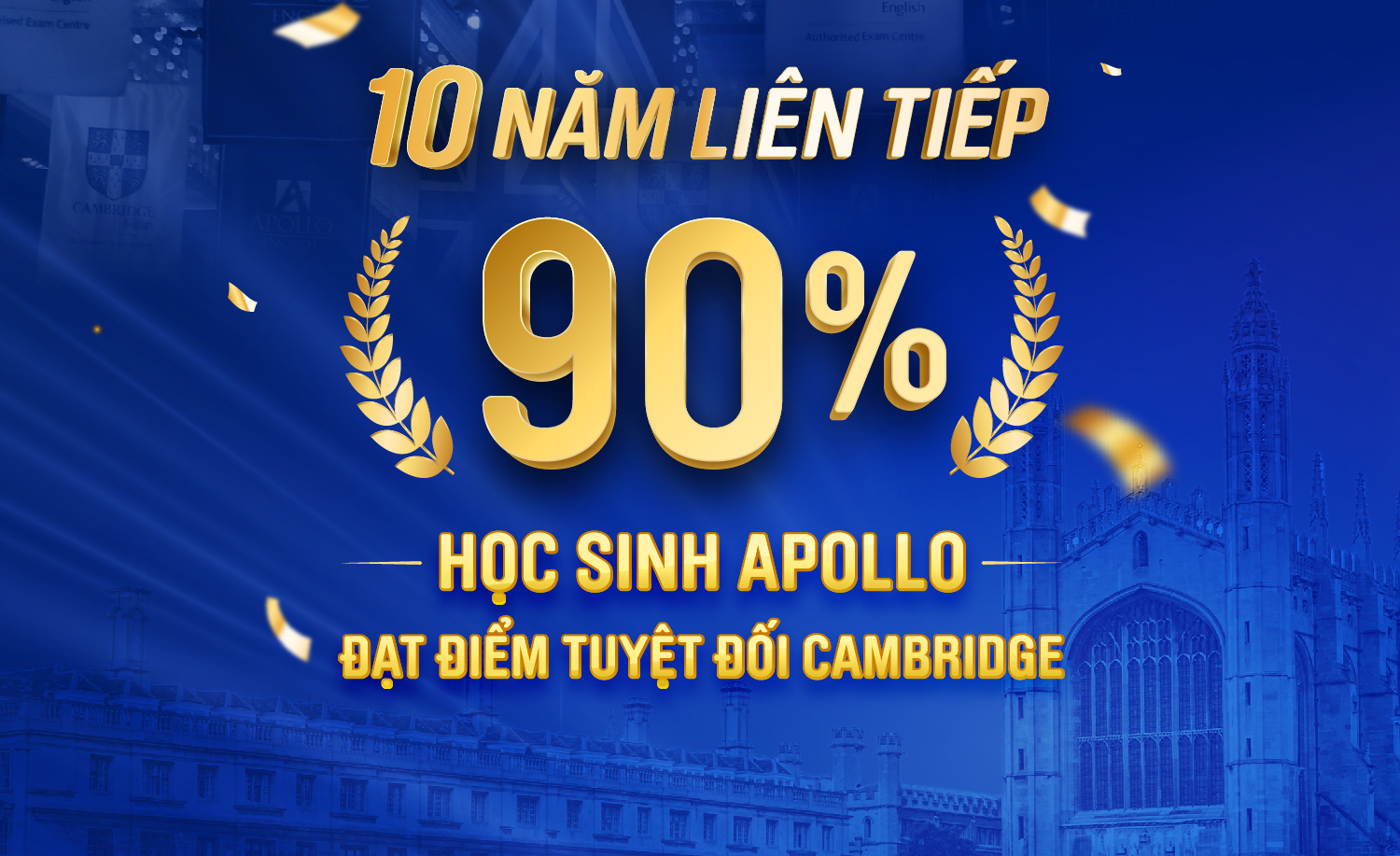 [THÔNG CÁO BÁO CHÍ] APOLLO ENGLISH GHI DẤU 10 NĂM LIÊN TIẾP CÓ 90% HỌC SINH ĐẠT ĐIỂM TUYỆT ĐỐI CAMBRIDGE